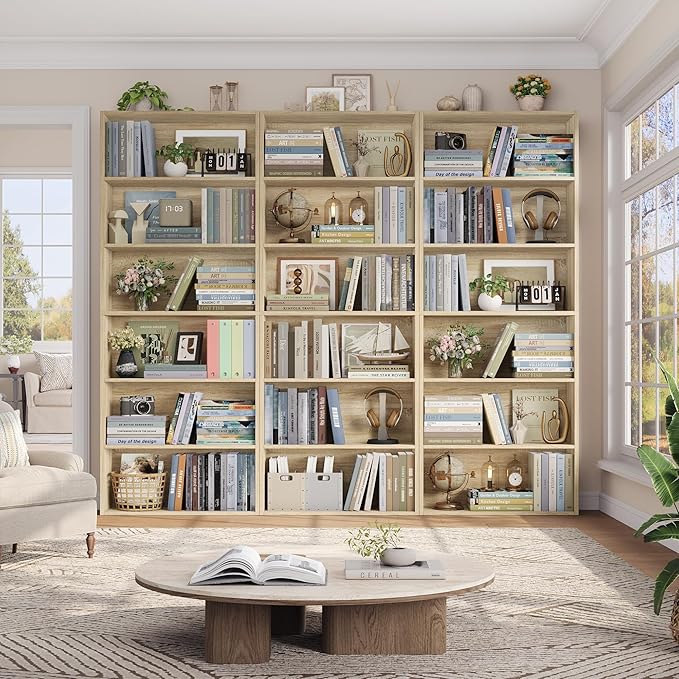 FOTOSOK 6-Tier Open Bookcase and Bookshelf, Freestanding Display Storage
