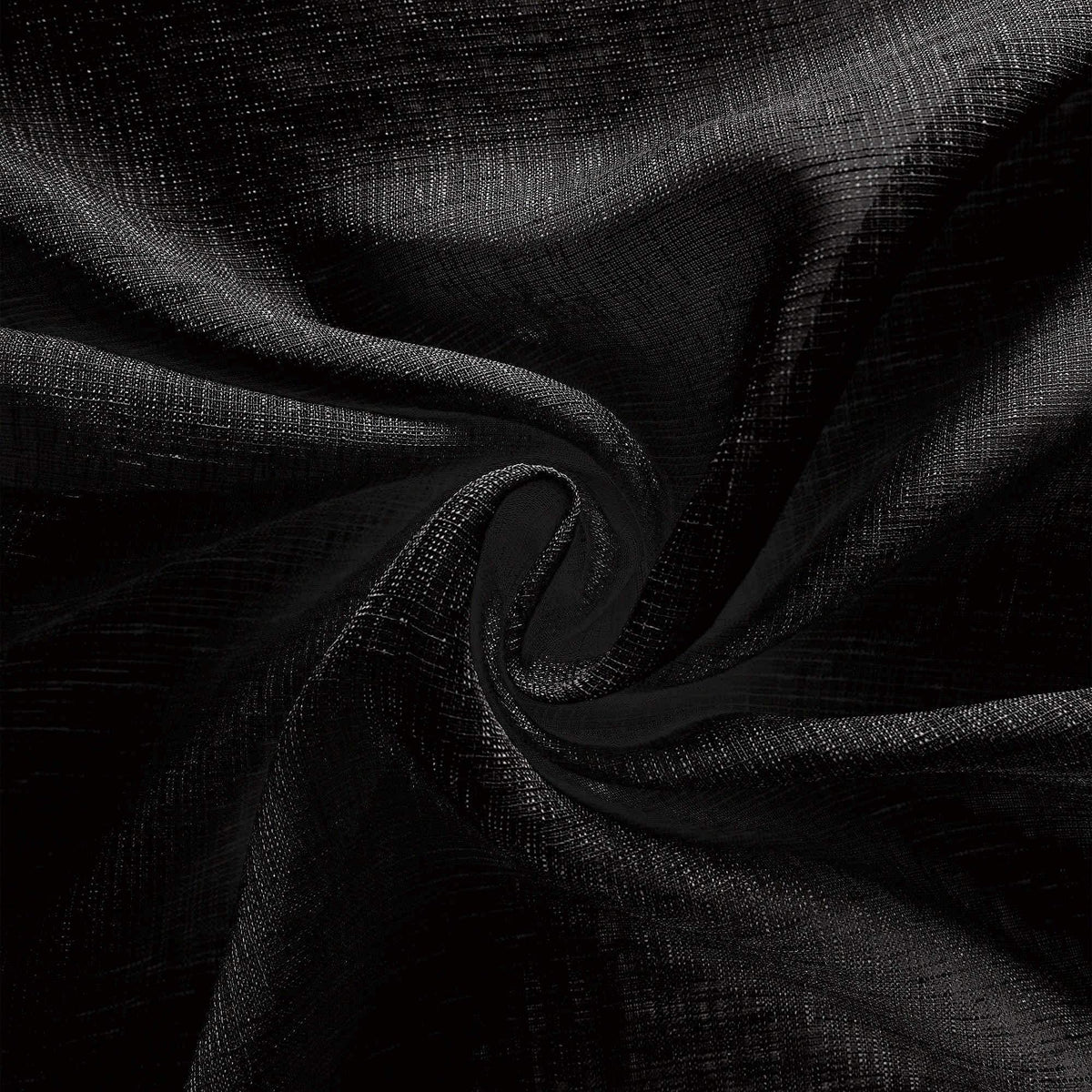 KOUFALL Black Curtains 96 Inches Long for Office,Light Filtering Linen Sheer Curtains for Living Room 96 Inch Length