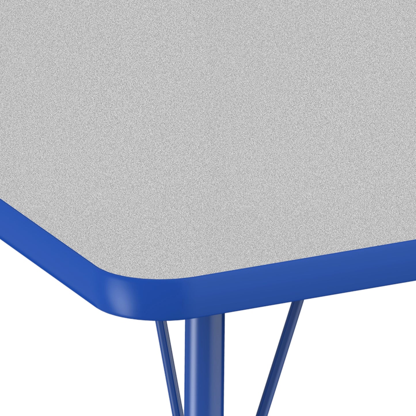 Factory Direct Partners FDP 48" Round Thermofused Classroom Activity Table with Standard Ball Glide Legs, Adjustable Height 19"-30" - Gray/Blue, 10138-GYBL