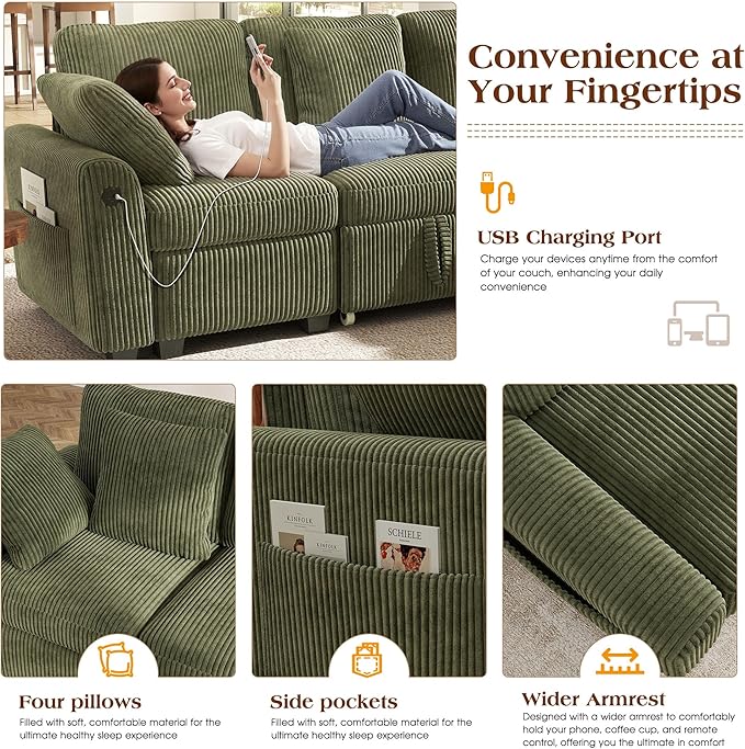 Ihanherry 7-Seater Large Sectional Sofa Bed