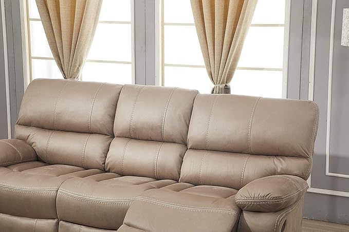 Betsy Furniture Microfiber Reclining Sofa Couch Set Living Room Set 8007