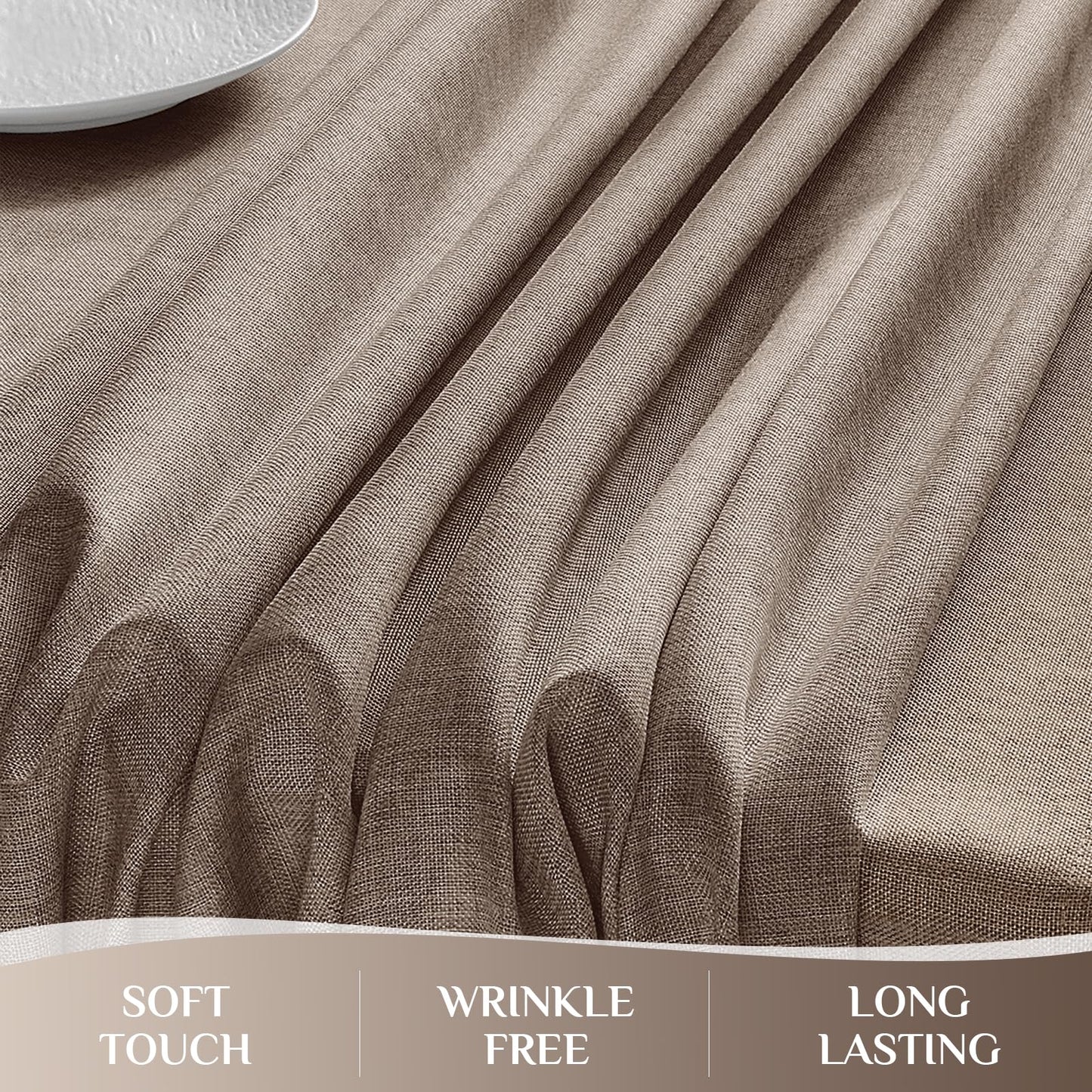Softalker Small Rectangular Tablecloths 70x52 Inch Brown Linen Textured Outdoor Table Cloth Stain and Wrinkle Resistant Table Cover for Spring,Easter,Summer,Party,Garden,Coffee Modern Decor Tabletop