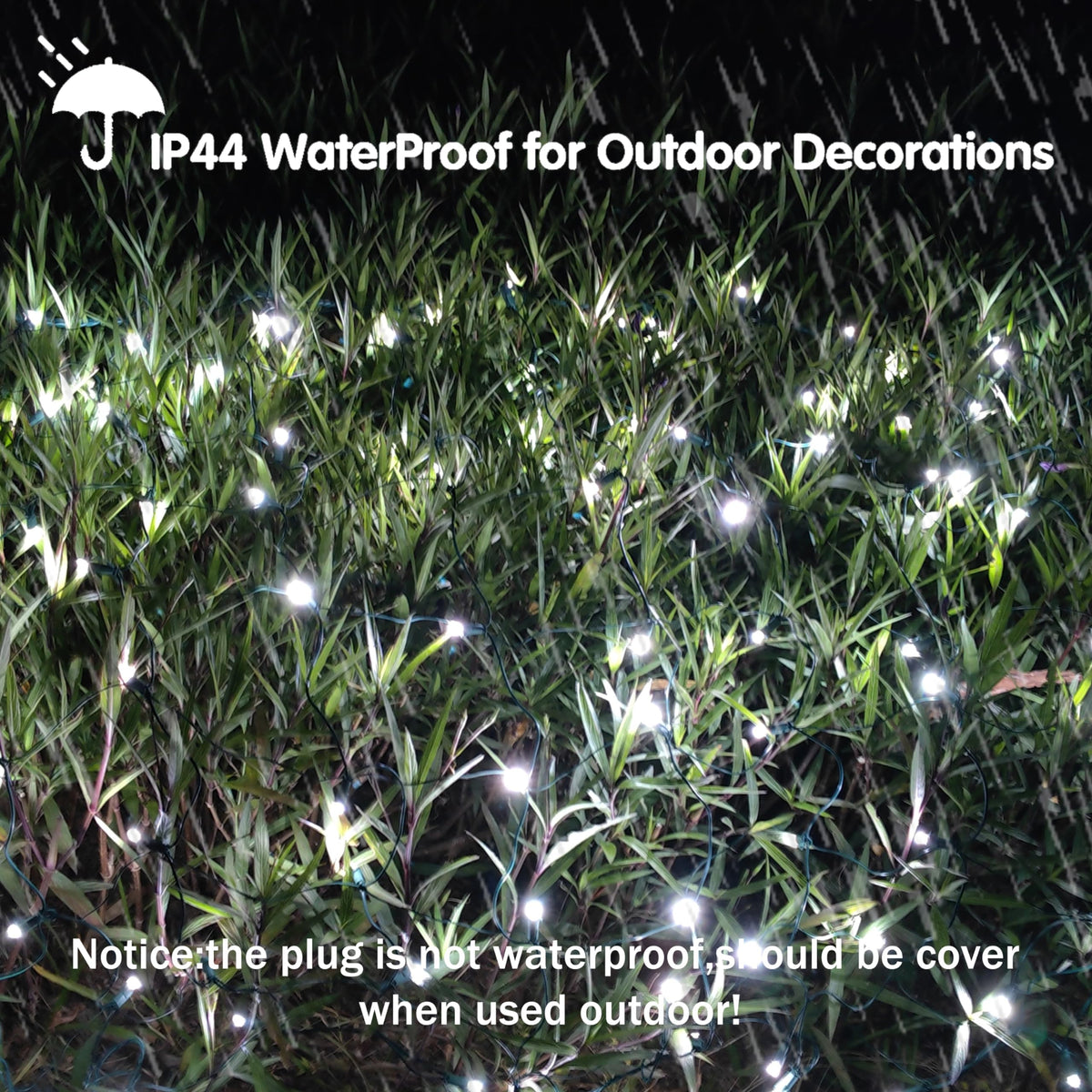 HISHINY Christmas Lights Outdoor Decorations for Bushes,LED Connectable Bush Christmas Lights Outdoor Yard Mesh Shrub Net Light for Party, Holiday, Wedding, Tree,Bushes (Cool White)
