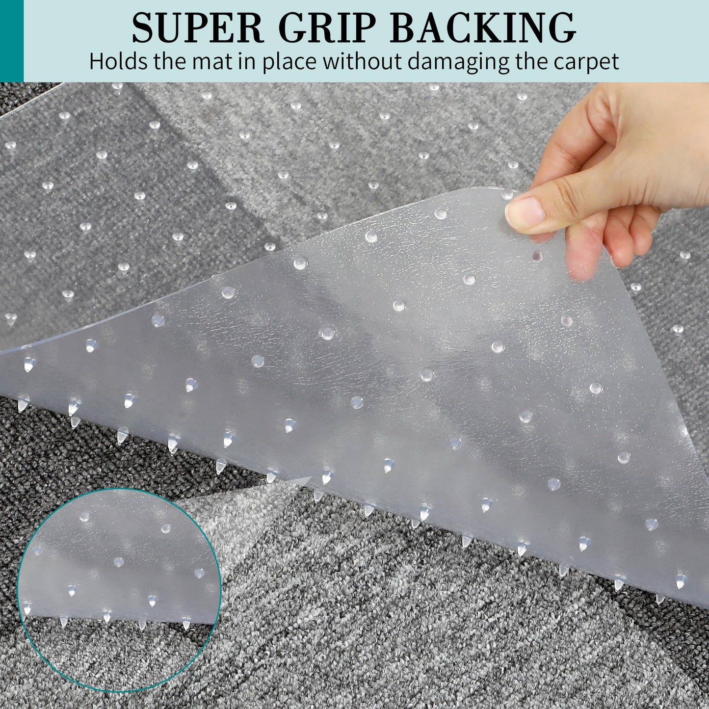 Office Chair Mat for Carpets, Clear Computer Desk Chair Mat for Low Carpeted Floors, Thick and Sturdy Carpet Protector, Easy Glide and Flat Without Curling (30" x 48" Rectangle)
