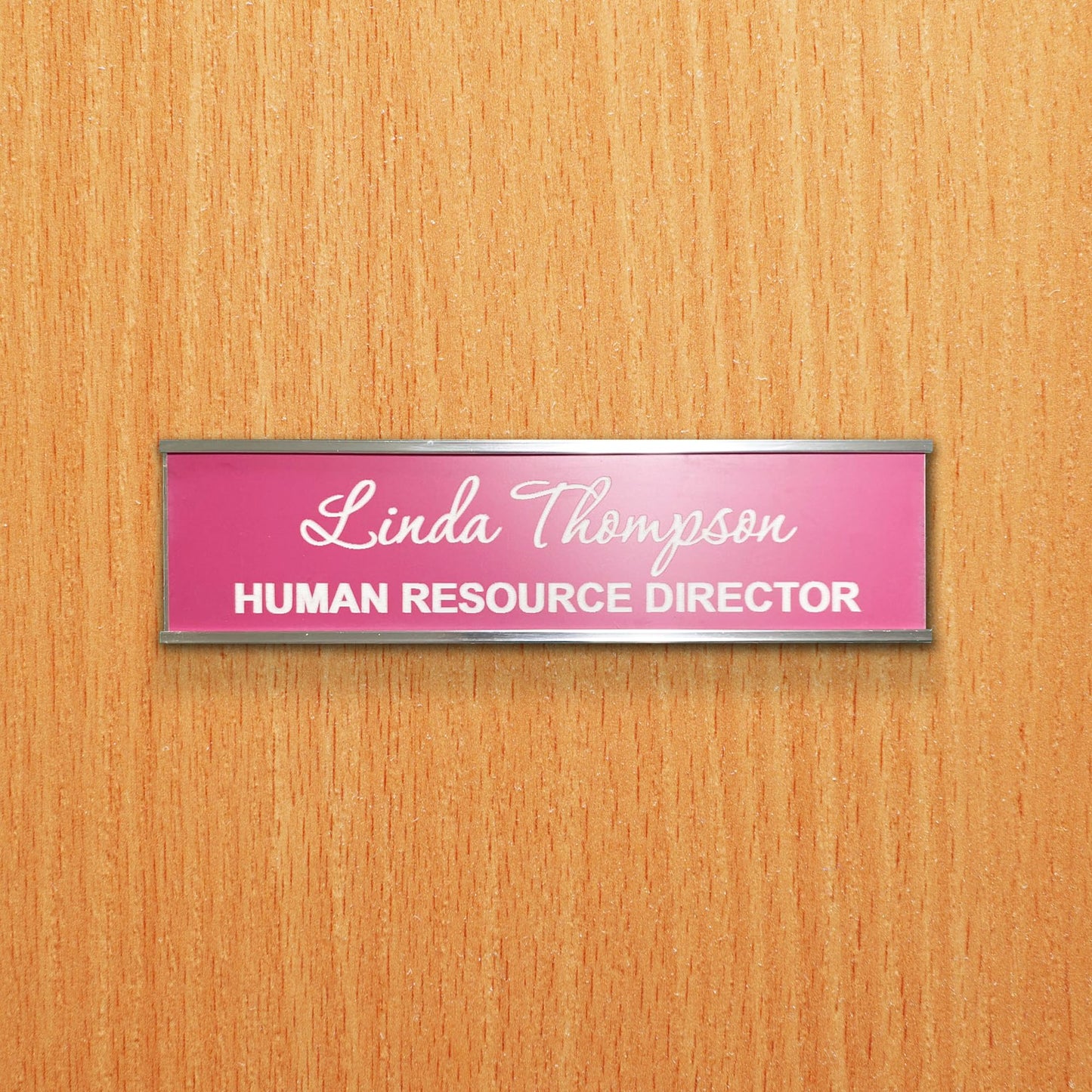 VWAQ Custom Engraved Name Plate for Office Desk or Wall Personalized with Desk Holder or Wall Mount – Professional Office Name 2X8 Color and Fonts