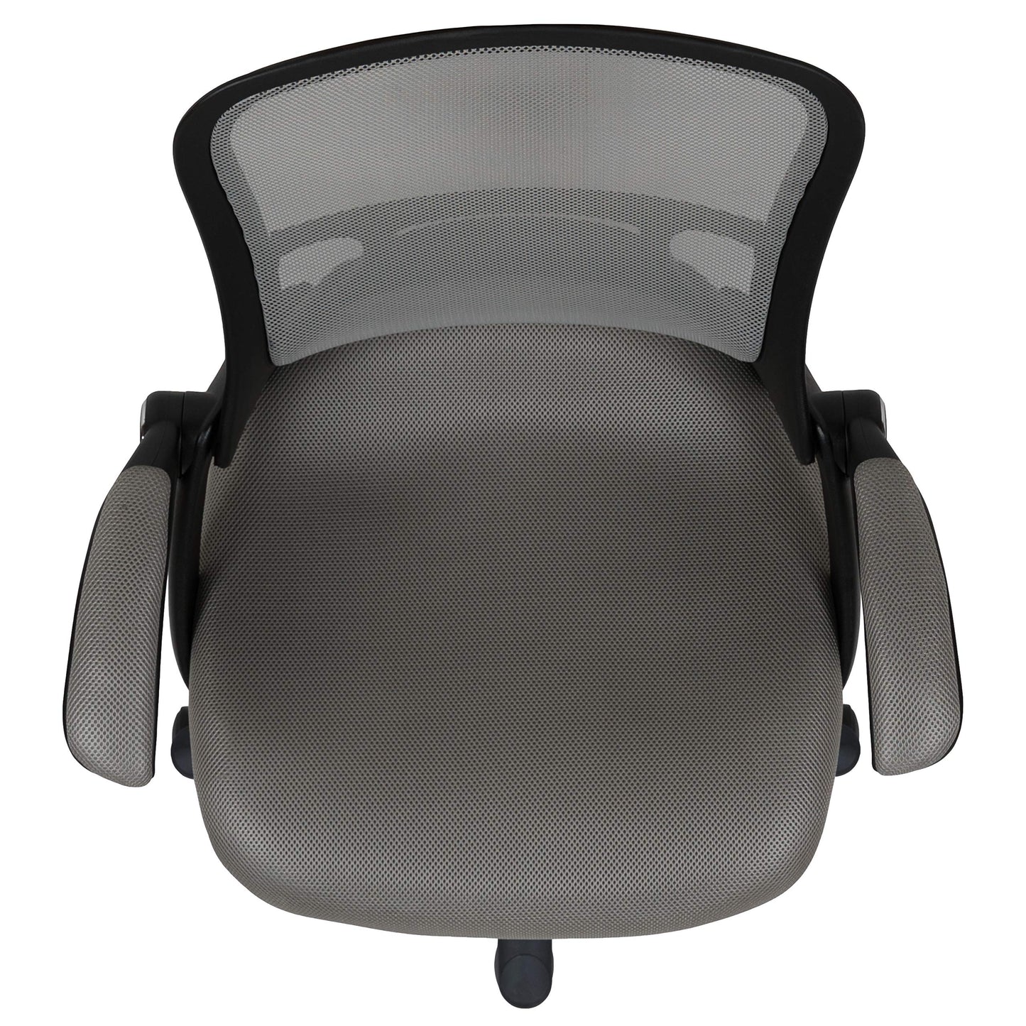 Flash Furniture Porter High-Back Swivel Office Chair with Adjustable Lumbar Support and Seat Height, Ergonomic Mesh Desk Chair with Flip-Up Armrests, Gray/Black