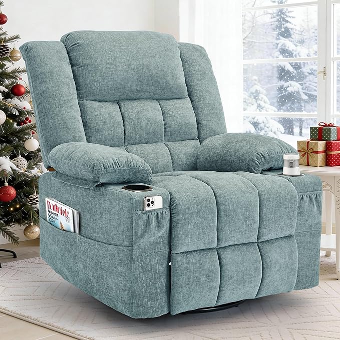 Korser Adult 360° Swivel Rocking Recliner, Nursery Rocking Chair