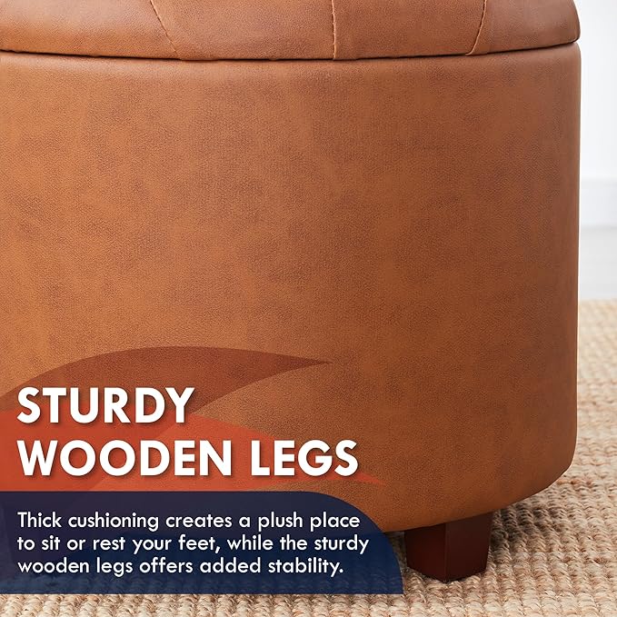 Ornavo Home Round Storage Ottoman