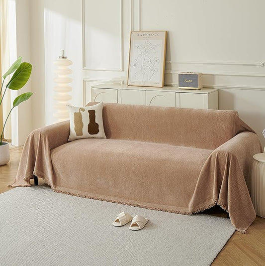Couch Cover for Dogs, Boho Sofa Covers for 2 Cushion Couch, Chenille Sofa