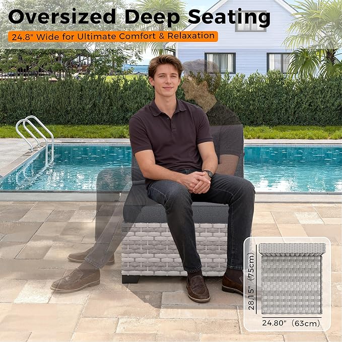 12-Seat Modern Outdoor Wicker Rattan Patio Furniture Set