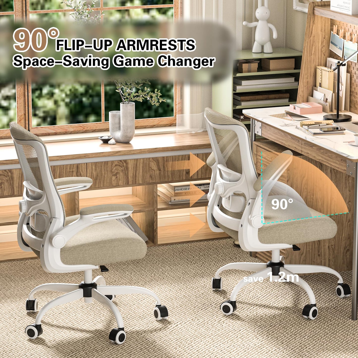 Ergonomic Office Chair for Long Hours, Relieve Back Pressure, Stay Comfortable & Focused All Day, 330LBS Capacity, Ideal for Home Office, Office & Study