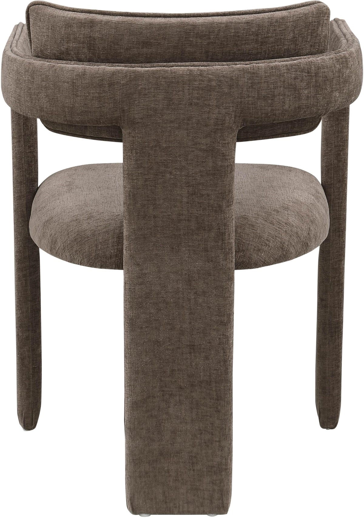 Meridian Furniture 11084Brown-C Brenda Collection Modern | Contemporary Dining Arm Chair/Accent Chair with Soft Brown Chenille Fabric, 23" W x 22.5" D x 31.5" H, Brown, Set of 2