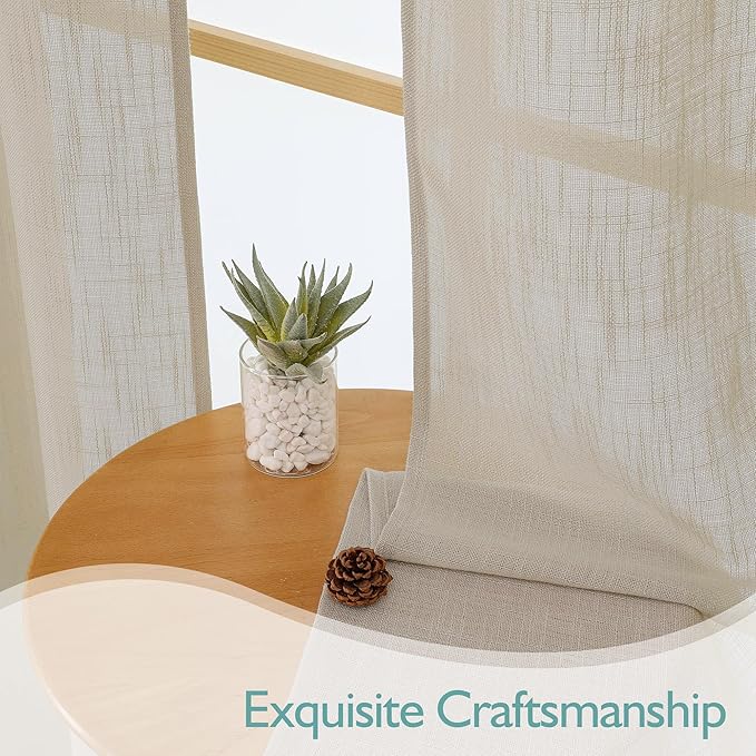 Chyhomenyc Semi Sheer Curtains 54 Inch Length