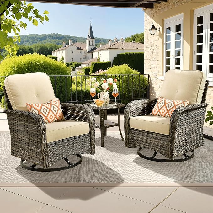 ovios 3-Piece Patio Furniture Set, Outdoor Wicker Sofa