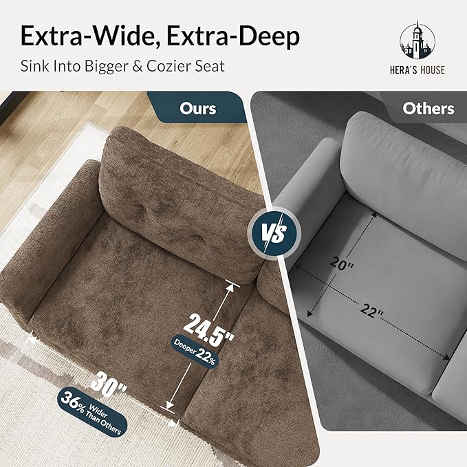 HERA'S HOUSE 3 Pieces Modular Sectional Sofa Sets, Oversized Couch Set