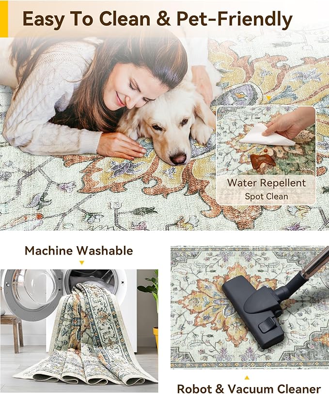 RELEANY Area Rugs 2'6"x8' Runner Rug Non Slip Washable