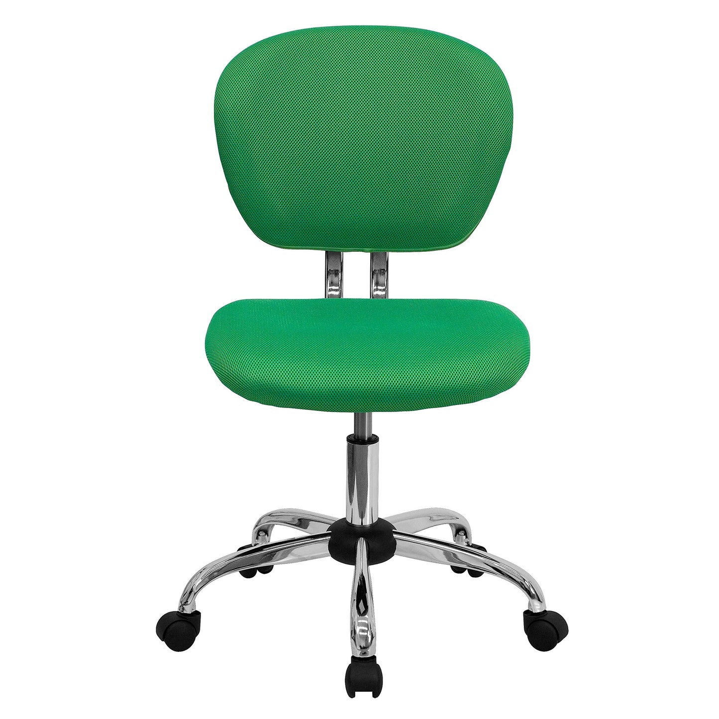 Flash Furniture Beverly Mid-Back Bright Green Mesh Padded Swivel Task Office Chair with Chrome Base