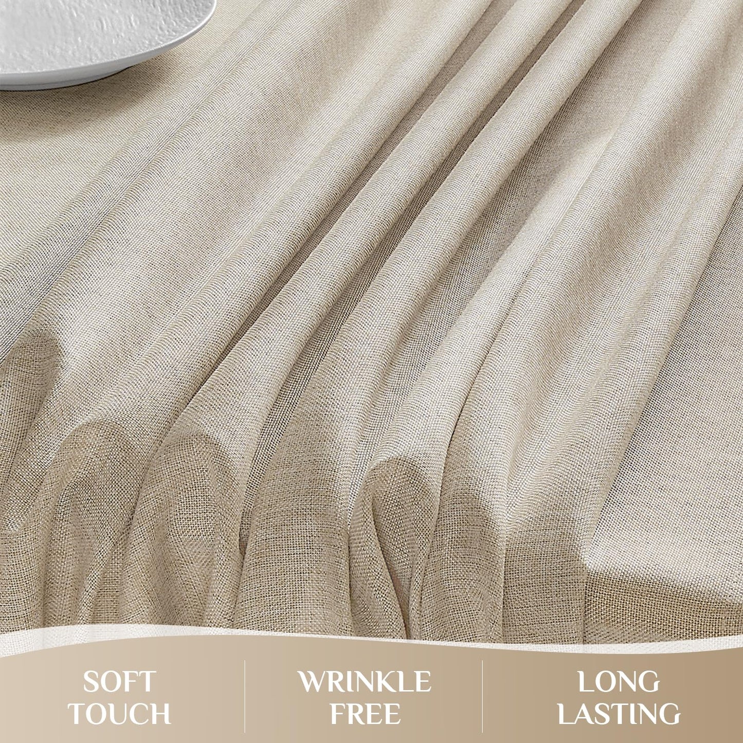 Softalker Large Tablecloths Rectangular 120 x 60 inch Linen Textured Table Cloth Outdoor Waterproof, Stain and Wrinkle Resistant,Sage Green Table Cloths for 6/8 Foot Rectangle Tables Decor for Spring