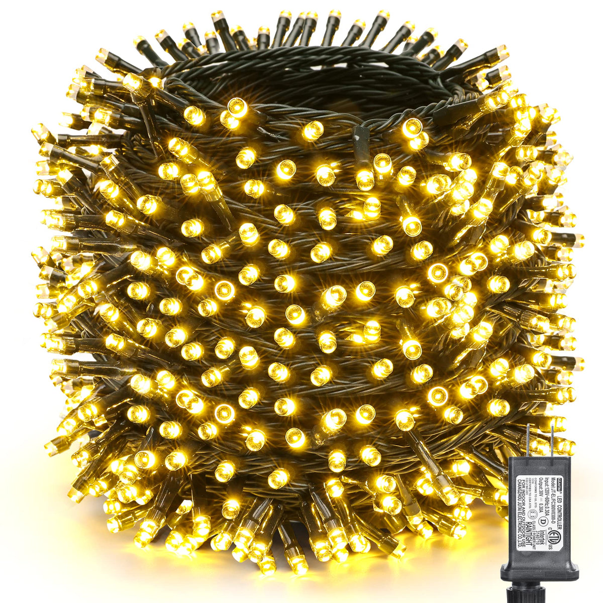 Toodour Christmas Lights Outdoor, 328ft 1000 LED String Lights, Timer, Waterproof 8 Modes Outdoor Christmas String Light - Twinkle Light for Tree Home Garden Yard Wedding Party Xmas Decor(Warm White)