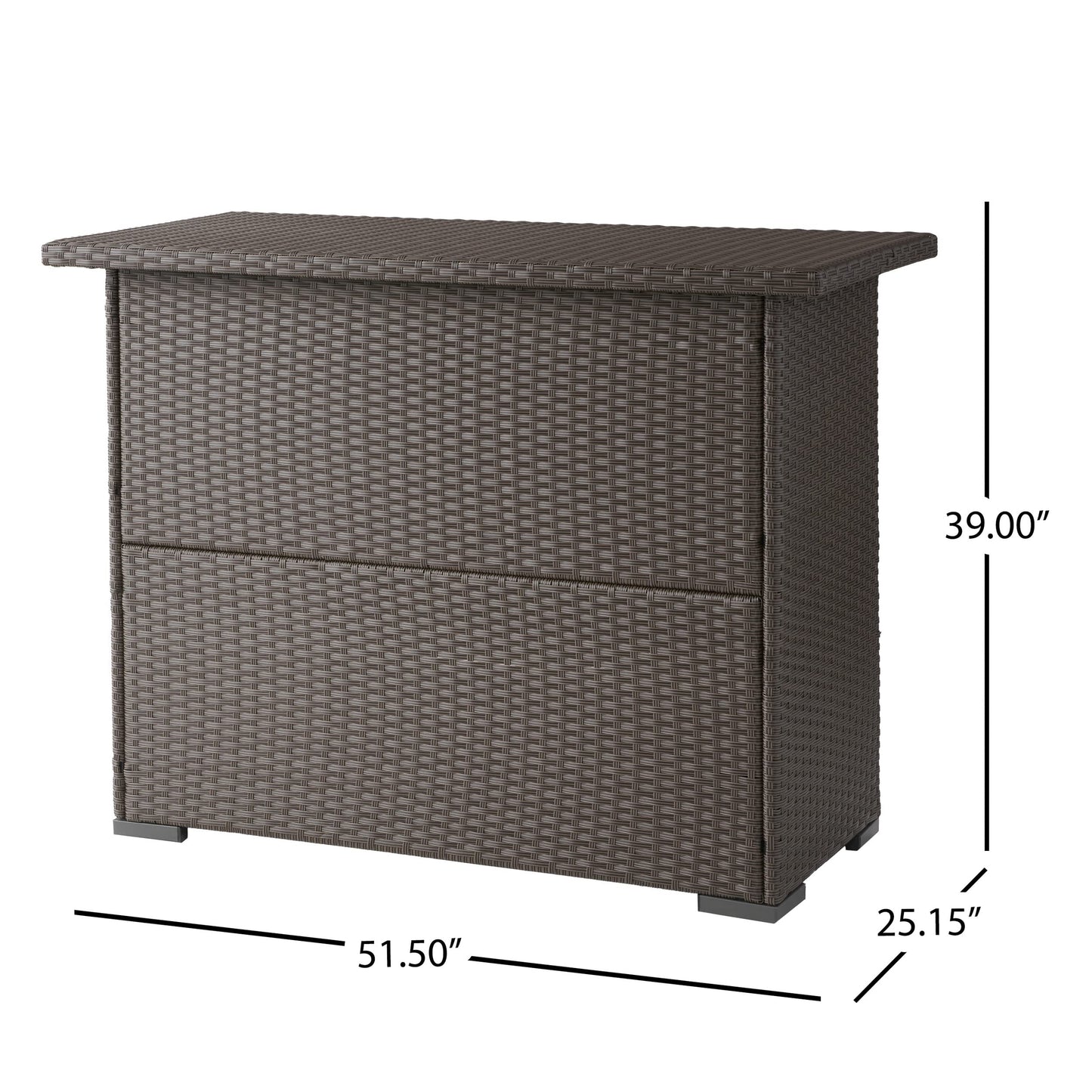 Christopher Knight Home Trinidad PE Bar, Dark Brown, Dimensions: 51.50”L x 25.15”W x 39.00”H