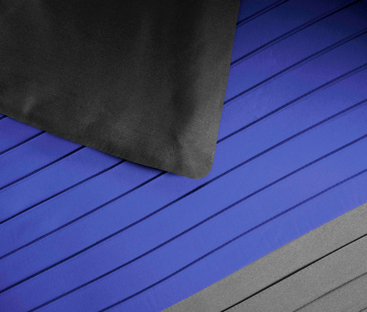 Chezmoi Collection Loft 8-Piece Oversized King Comforter Set, Gray/Blue/Black Luxury Striped Bedding for All Season