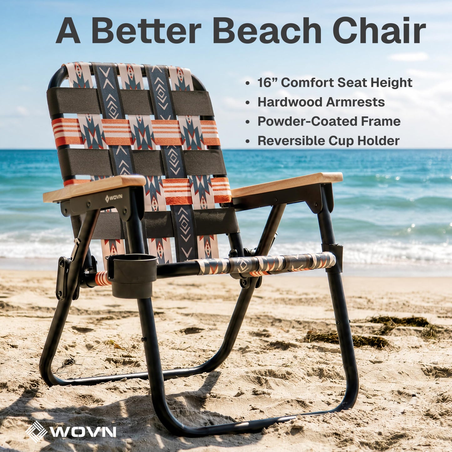 GoSports Outdoors WOVN Beach Backpack Chair - Premium Folding Camping Chair - 9 Styles Available - MESA