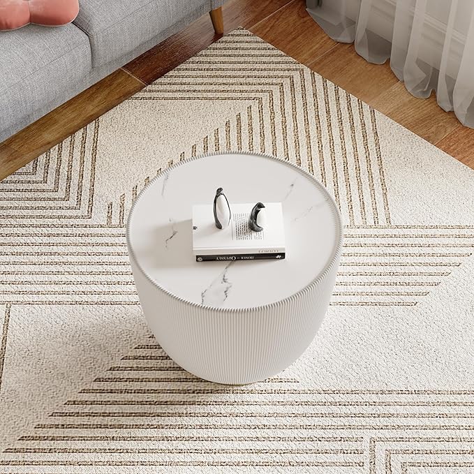 SSLine Bowl-Shape Small Coffee Table Modern Sintered Stone Top Coffee Table in
