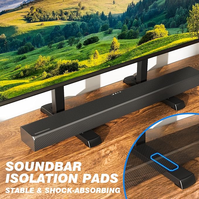 Rfiver Table Top TV Stand with Height Adjustable TV Legs, TV Stands Base with