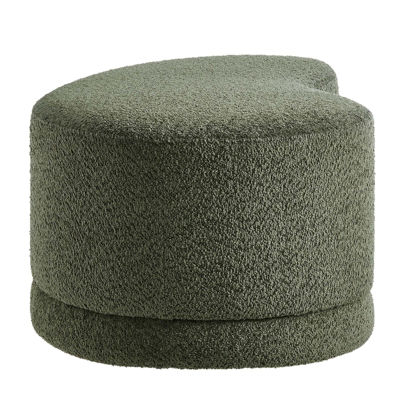 Modway Nimbus 48 Inch Curved Ottoman Bench in Sage - Soft Fabric Chenille Ottoman - Versatile Bedroom Bench - Bouclé Footstool - Upholstered Coffee Table - Bedroom and Living Room Furniture