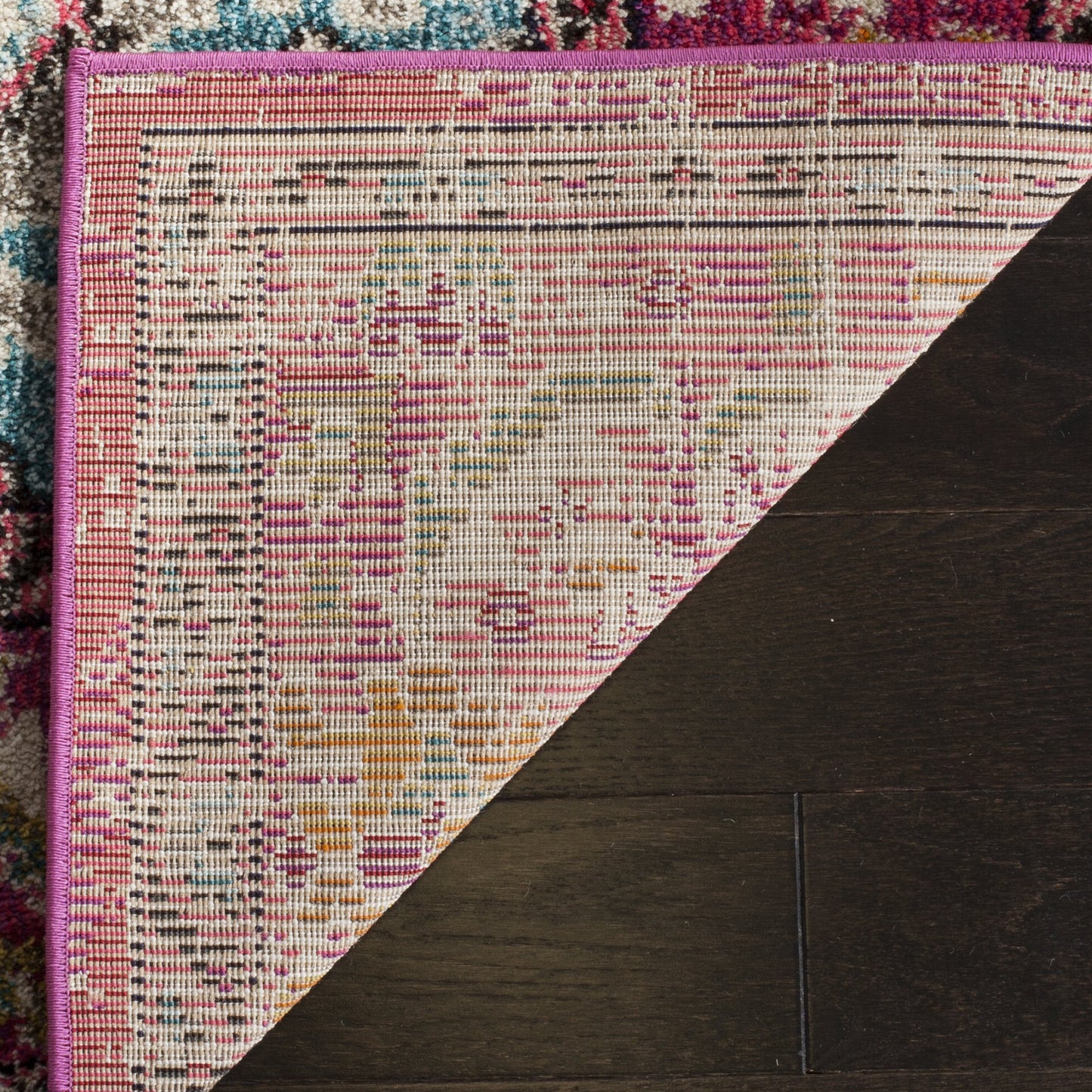 SAFAVIEH Monaco Collection Runner Rug - 2'2" x 14', Pink & Multi, Non-Shedding & Easy to Clean, Distressed Medallion Design, Ideal for Hallway, Foyer, Entryway, Kitchen, Bedroom (MNC243D)