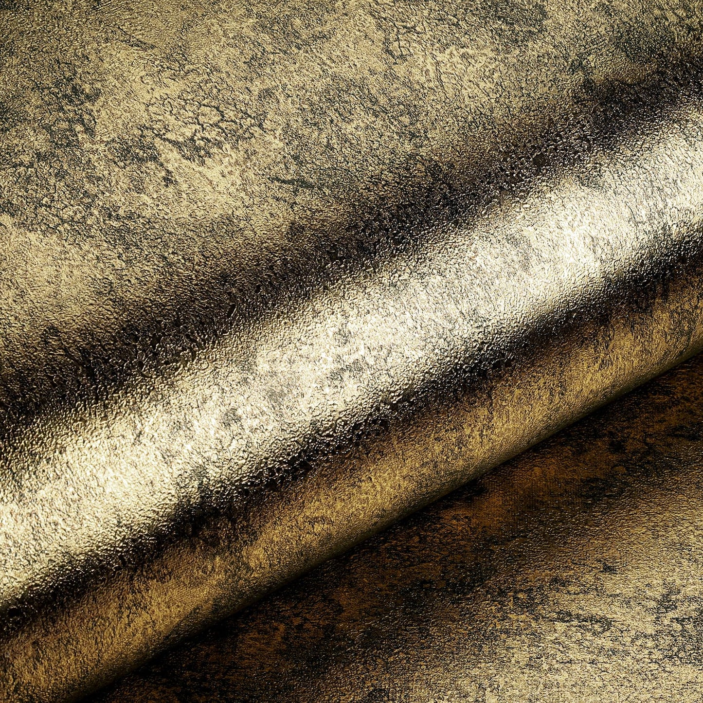 Livelynine Gold Metallic Peel and Stick Wallpaper Removable Thick Luxury Black Gold Textured Contact Paper for Countertops Kitchen Cabinets Self Adhesive Vintage Accent Wall Paper Bedroom 15.8x78.8