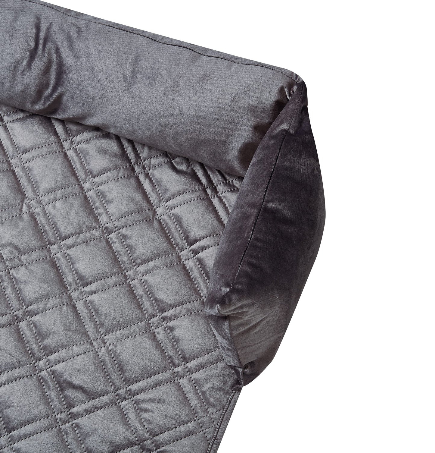 Brilliant Sunshine Premium Calming Dog Bed Mat, Silky Velvet, Removable Washable Cover, Cushion Protector and Couch Covers for Dogs, Pets, Cats, Small, Grey