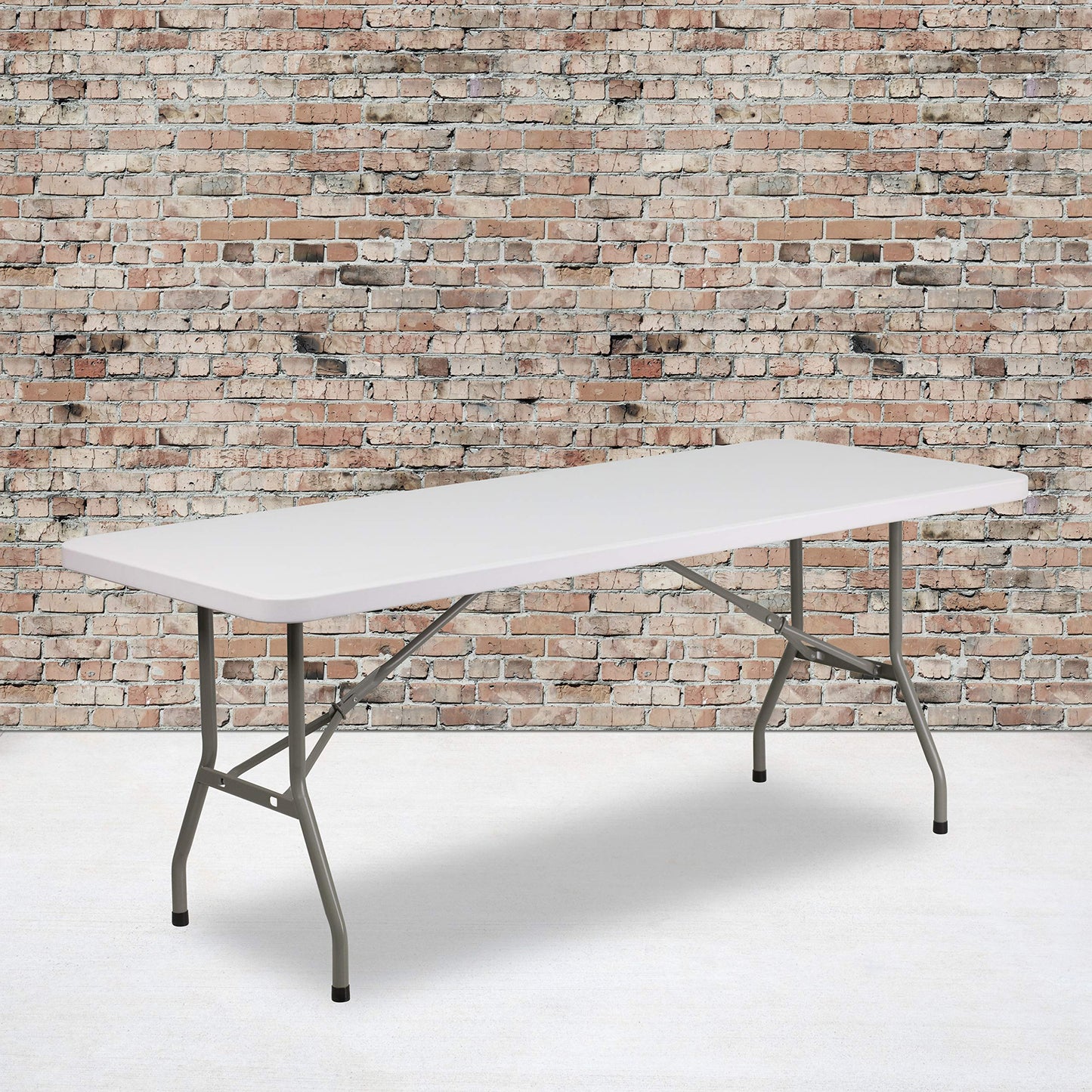 Flash Furniture Elon 6' Rectangular All-Occasion Plastic Folding Event Table, Folding Banquet Table for Indoor/Outdoor Events, White