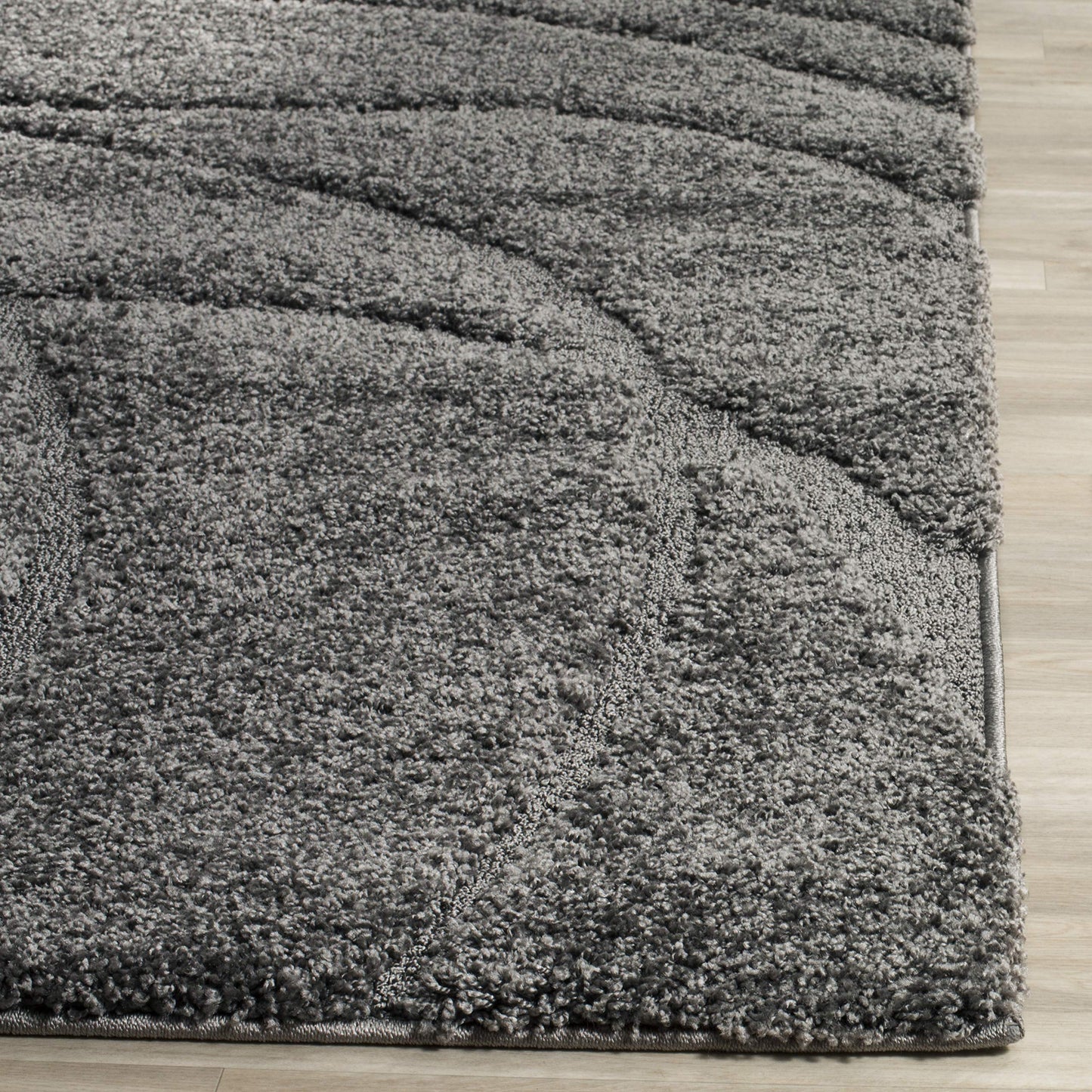 SAFAVIEH Florida Shag Collection Runner Rug - 2'3" x 9', Grey & Grey, Non-Shedding & Easy Care, 1.2-inch Thick Ideal for High Traffic Areas in Living Room, Bedroom (SG471-8080)