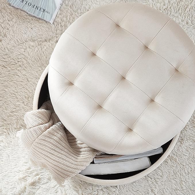 Ornavo Home Round Storage Ottoman