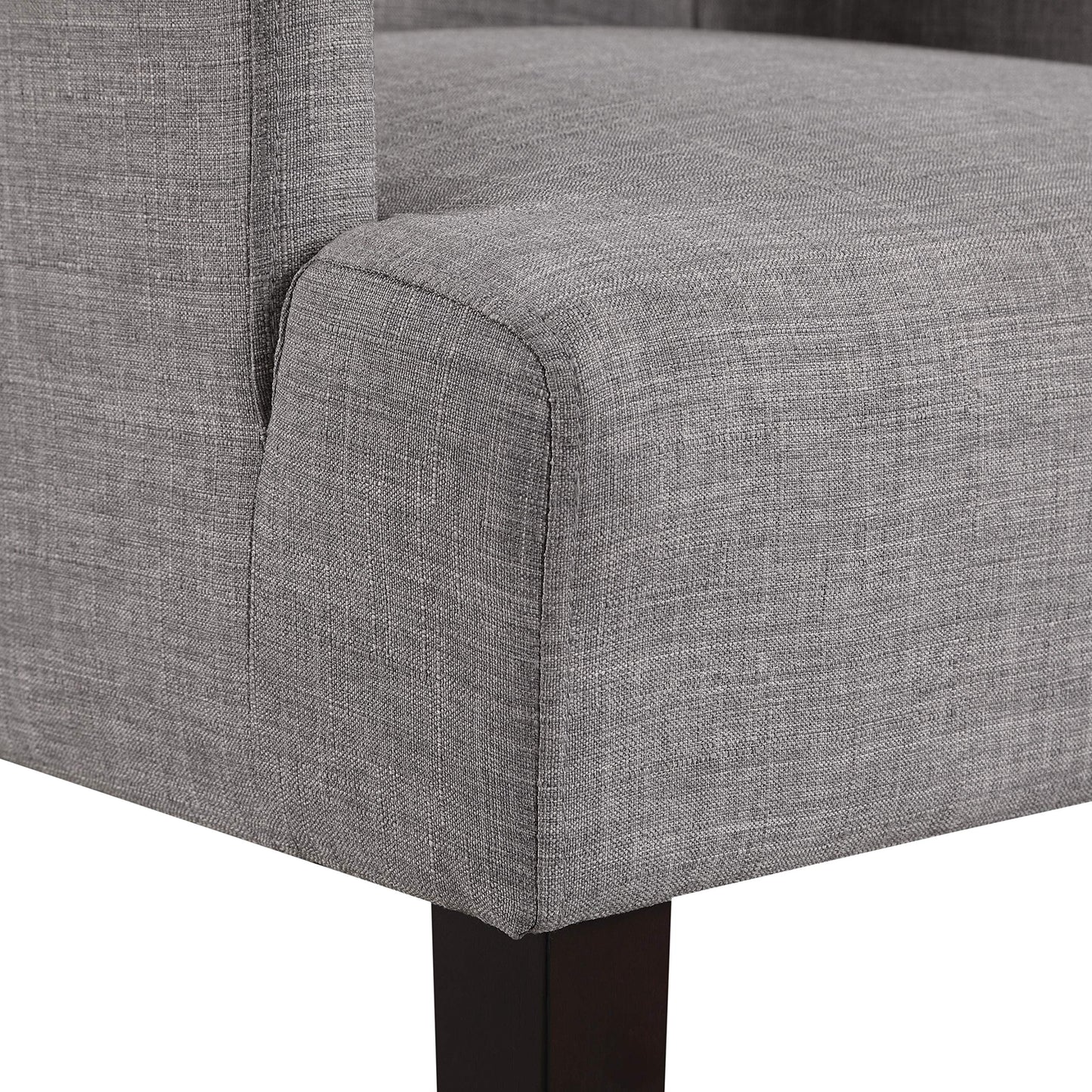 OSP Home Furnishings Main Street Upholstered Guest Chair with Espresso Finish Accents, Cement Grey Fabric