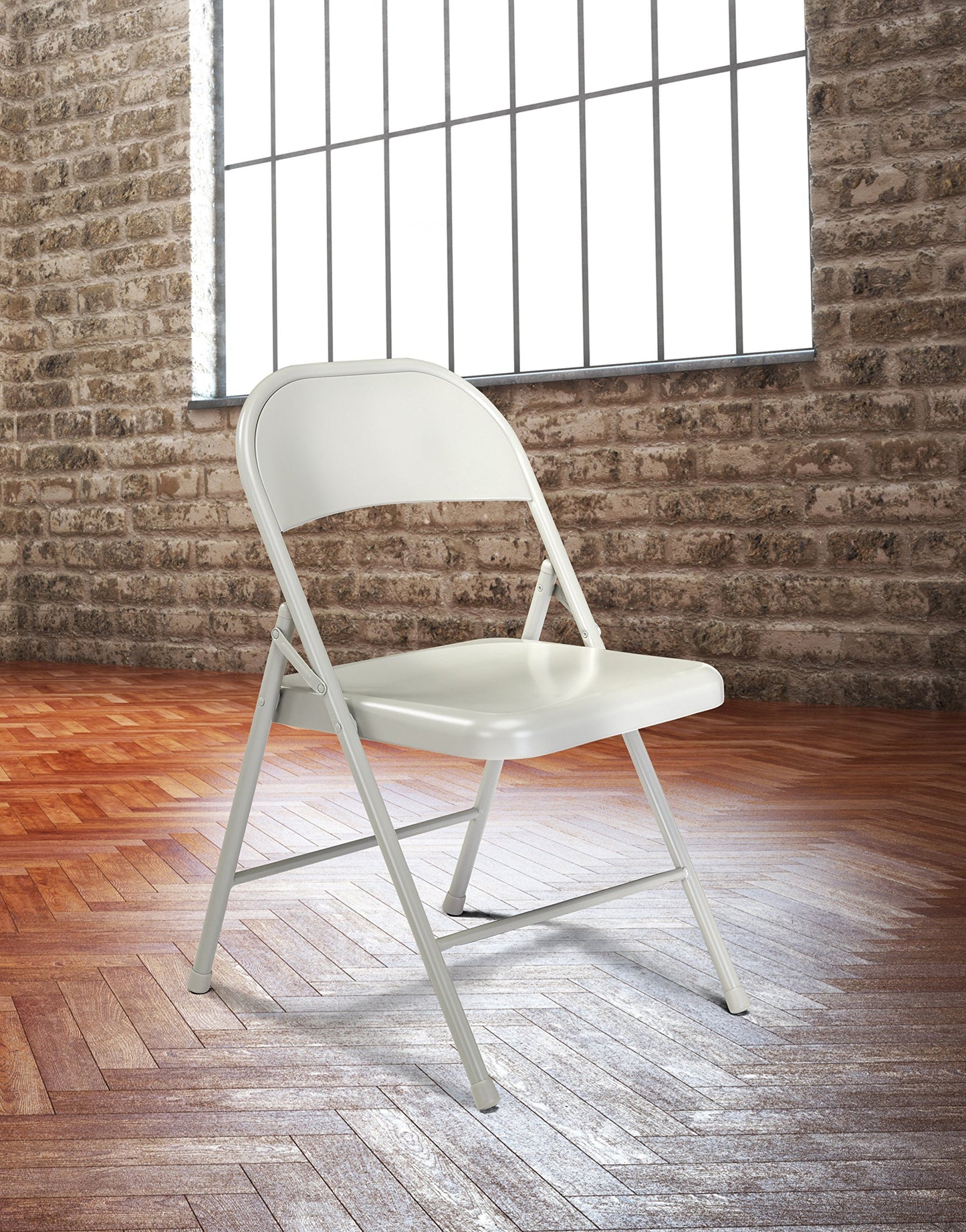 Steel Portable Folding Chairs by National Public Seating – 900 Series Premium Heavy-Duty Foldable Chairs for Indoor & Outdoor, Set of 4 – Comfortable, Durable, Institutional-Grade, Grey