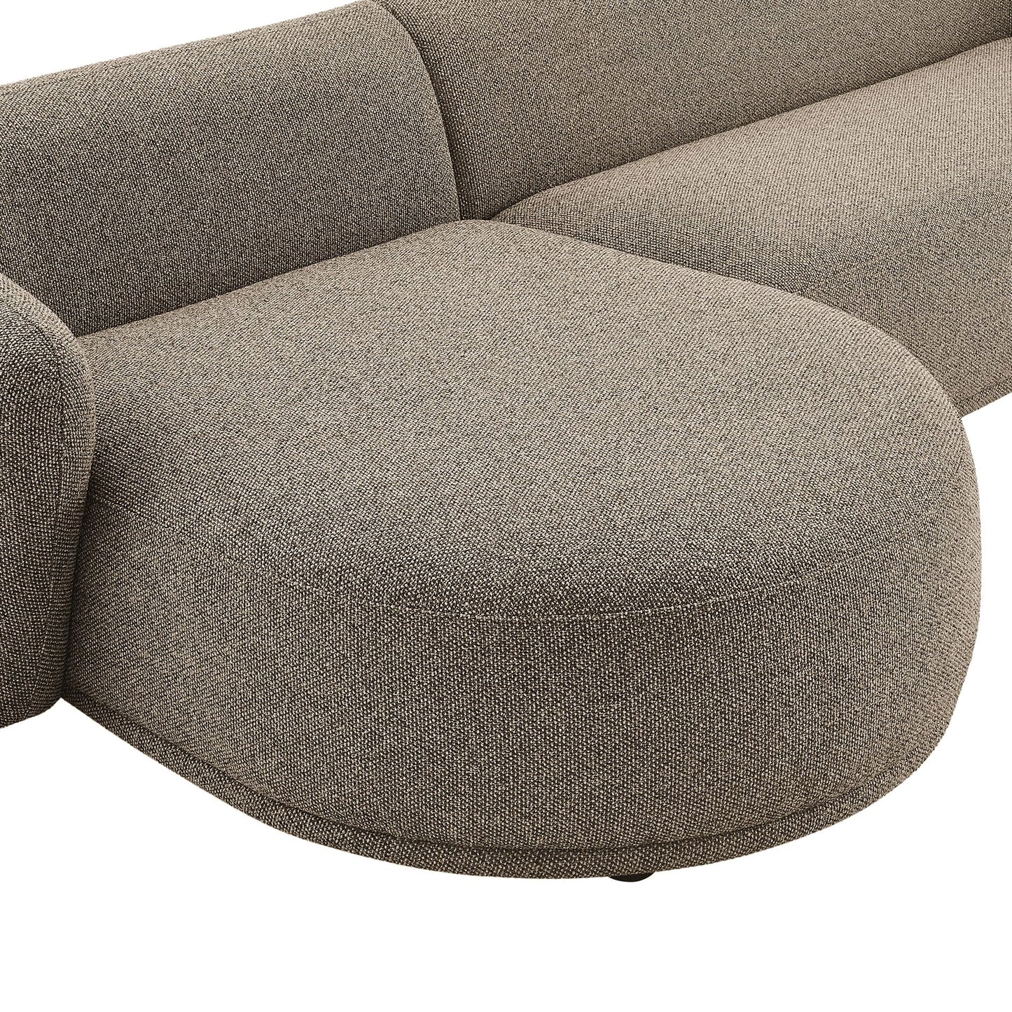 Modway Monica Left Facing Sectional with Chaise in Earth – Comfortable Low Profile 2-Piece Boucle Fabric Modular Sofa for Living Room, Bedroom, Or Apartment