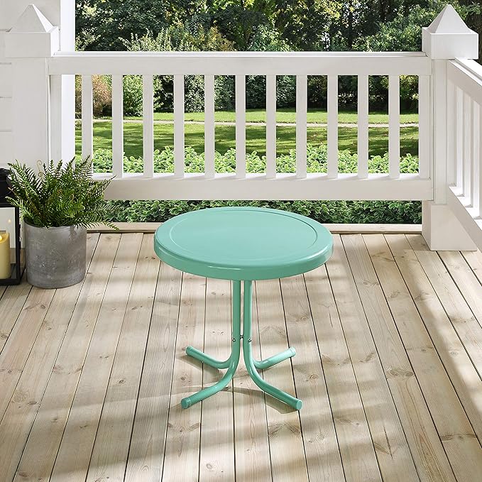 Crosley Furniture Griffith Weather Resistant Retro Metal Outdoor Side Table