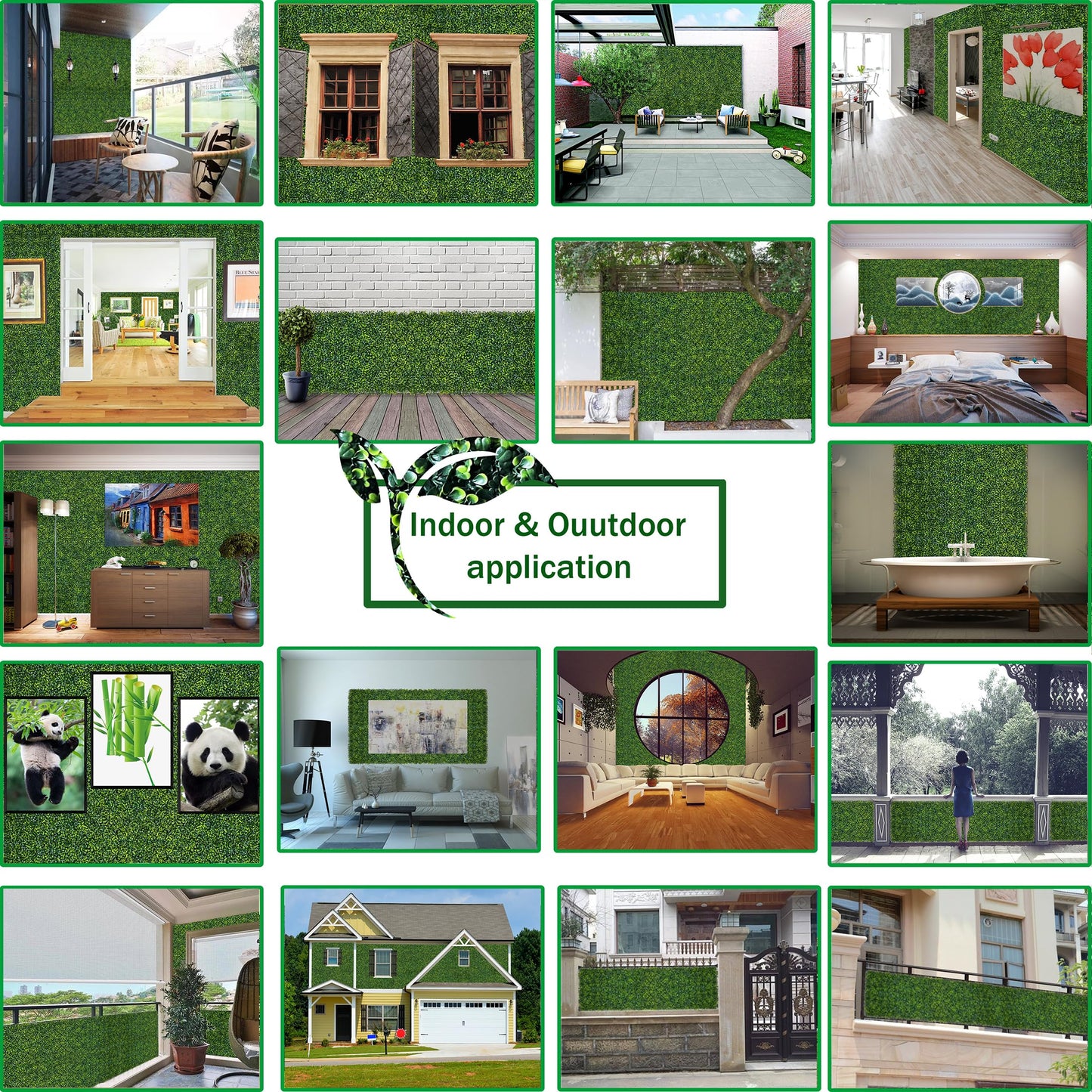 ODTORY Artificial Boxwood Roll Panels: 80 X 120 in(67 sqft) UV-Anti Fake Ivy Privacy Fence Wall Screen for Indoor Outdoor Green Grass Wall Decor & Hedge Fence Covering Privacy