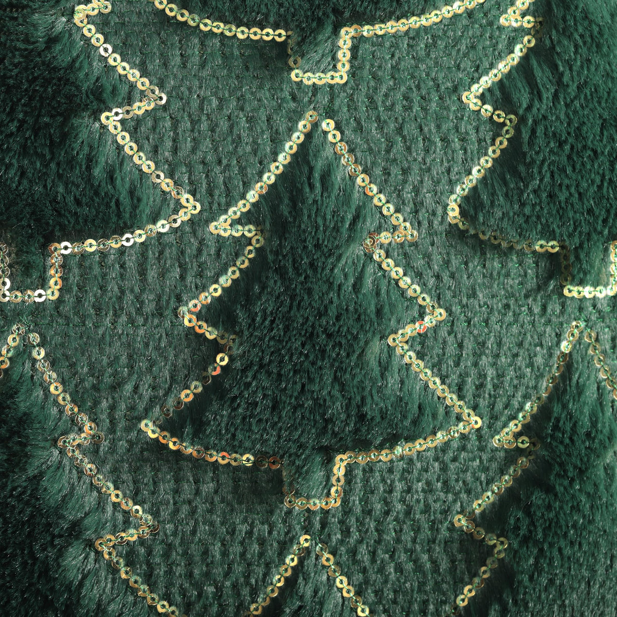 4TH Emotion Christmas Tree Decorative Pillow Covers 18x18 Set of 2, Green Soft Plush Faux Fur Farmhouse Throw Cushion Cases for Xmas Winter Holiday Home Decorations