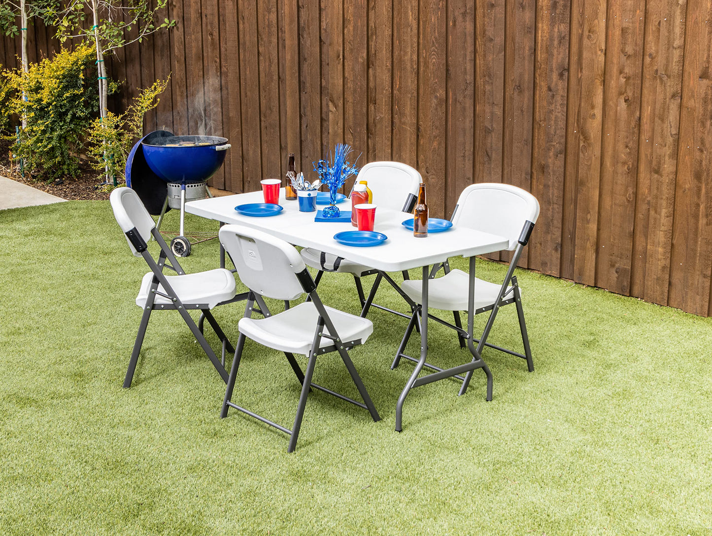 Iceberg IndestrucTable Too Classic, Center-Folding Table, Indoor/Outdoor, 350 lbs Weight Capacity, 60” x 30” x 29” - 65453