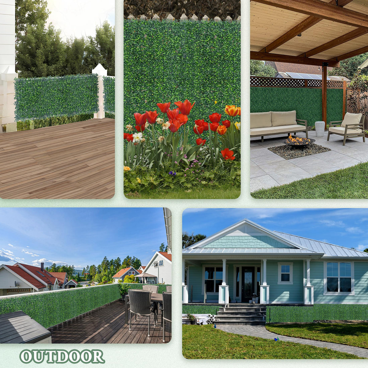ODTORY Artificial Boxwood Wall Panels 20x20 inch 26Pcs, UV-Anti Faux Greenery Grass Hedge for Privacy Screen，Fake Ivy Plant Fence for Outdoor Garden, Backyard, Balcony, and Indoor Home Decoration