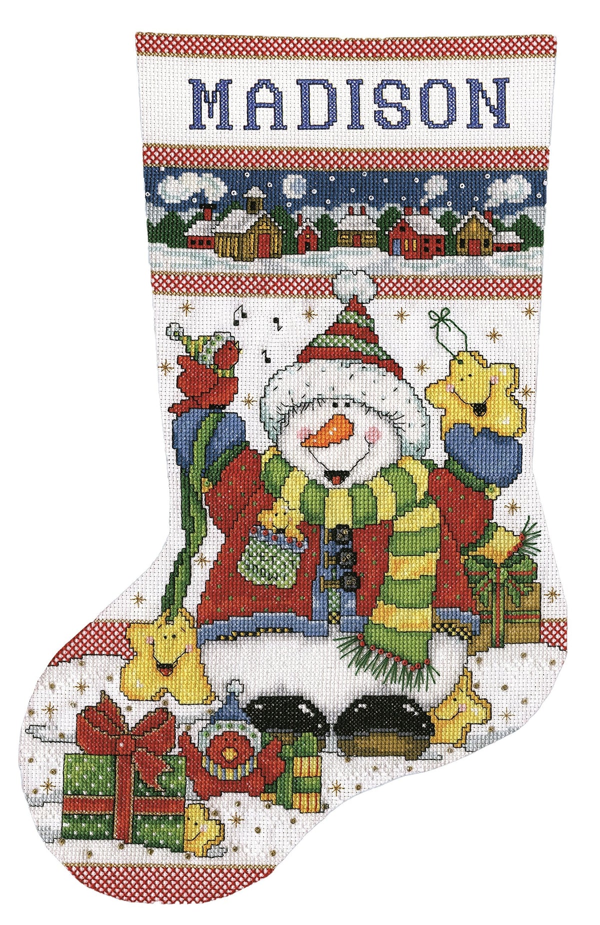 Snowman Fun Counted Cross Stitch Stocking Kit
