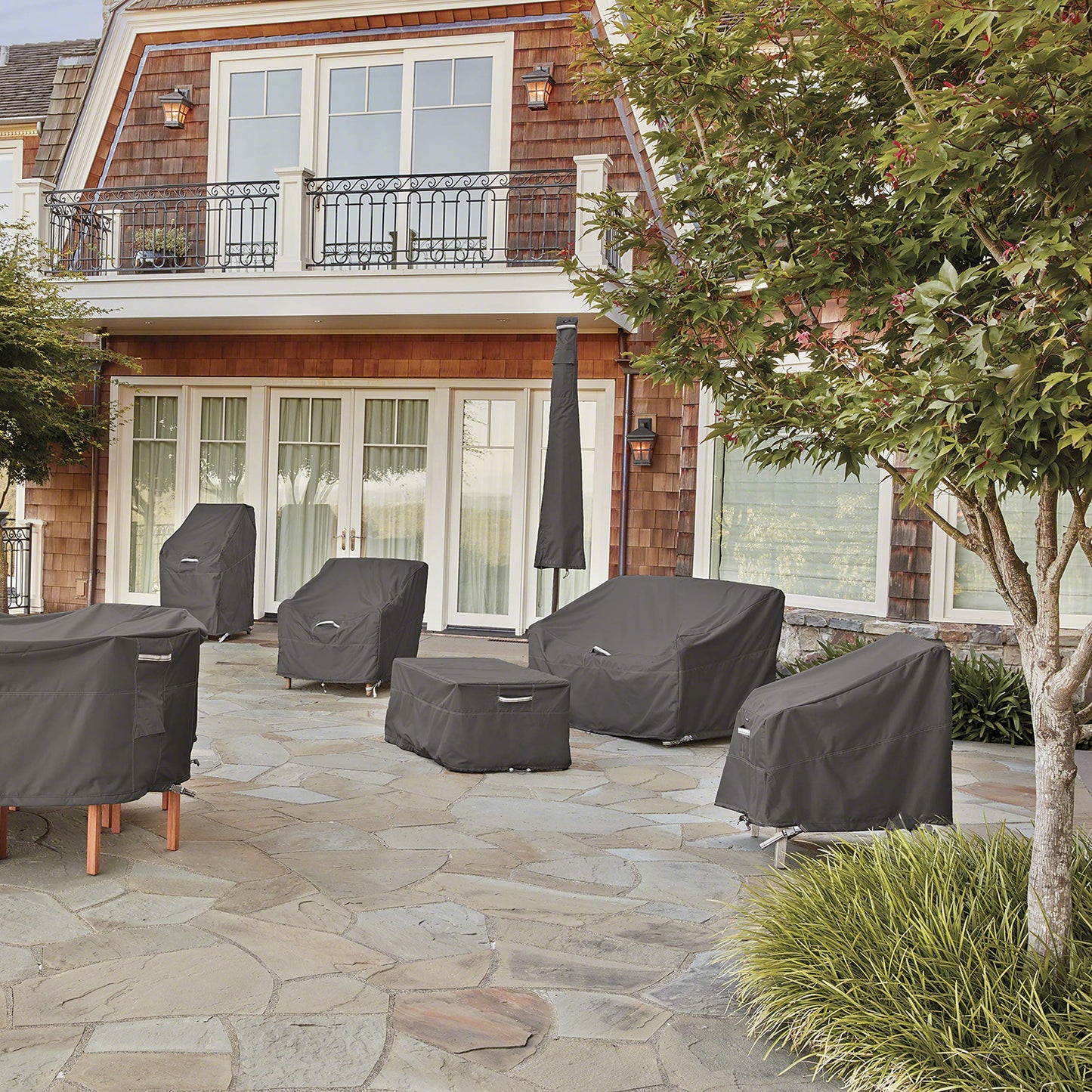 Classic Accessories Ravenna Water-Resistant 100 Inch Patio V-Shaped Sectional Lounge Set Cover, Patio Furniture Covers