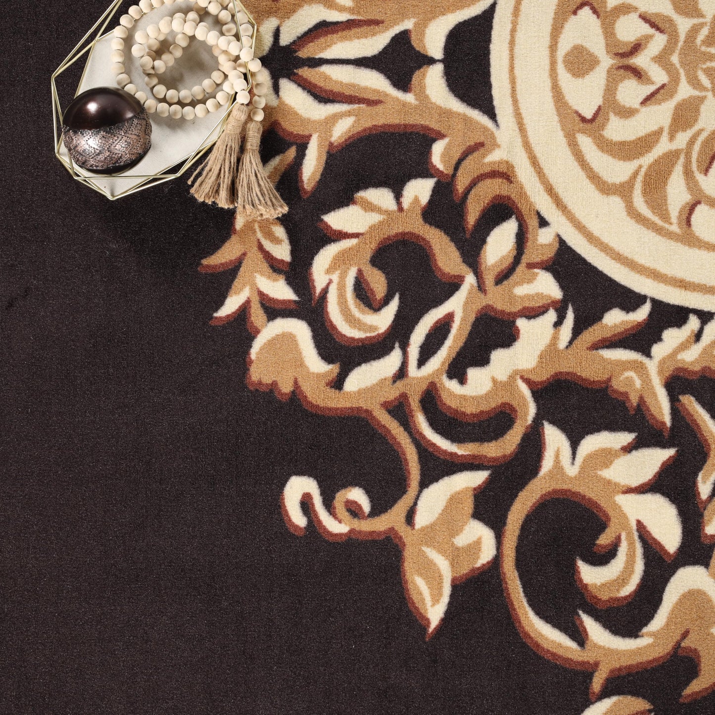 Superior Indoor Area Rug, Plush Carpet Cover, Traditional Oriental Medallion, Perfect for Hallway, Entryay, Living, Dining, Bedroom, Office, Kitchen, Medallion Collection, 10' x 14', Coffee