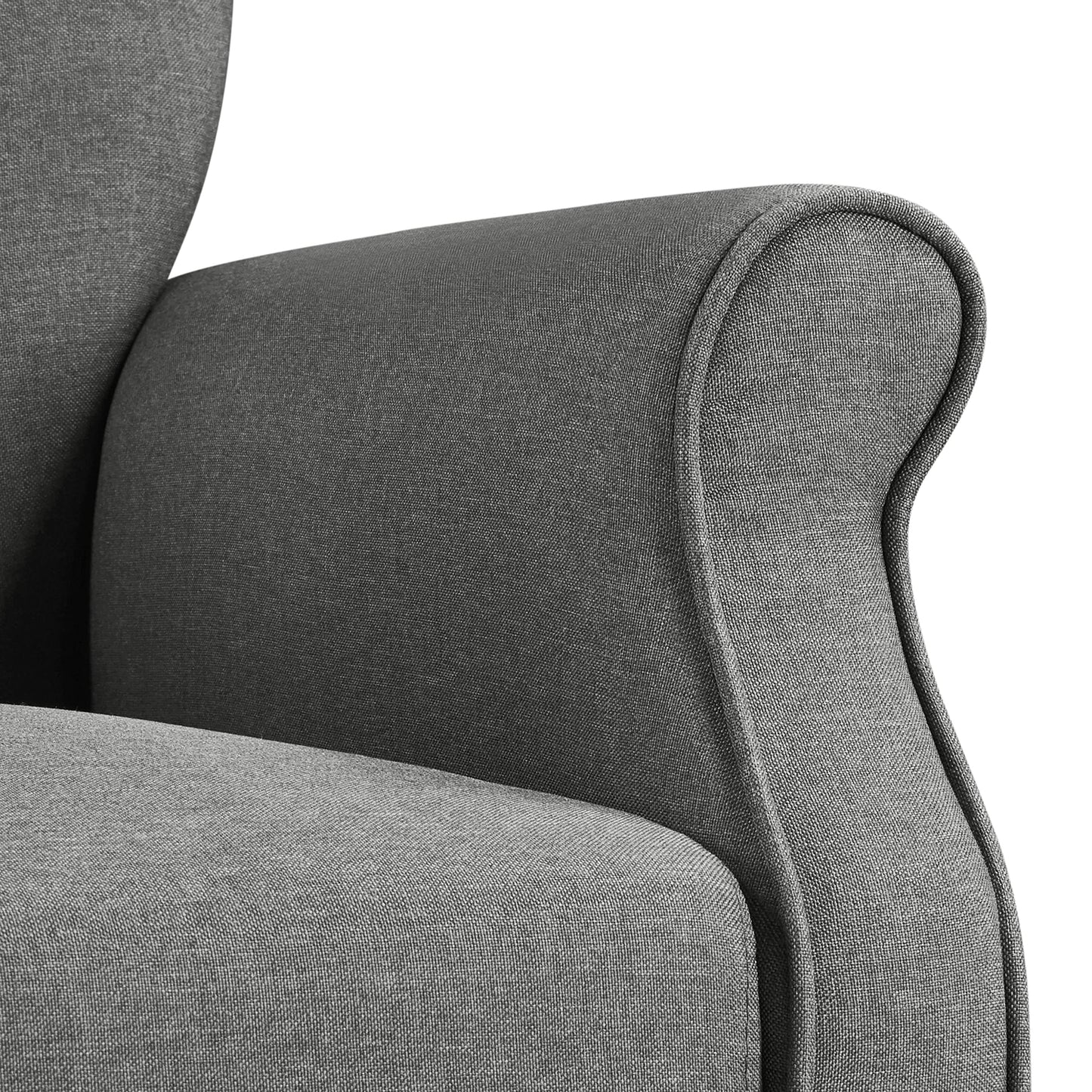 Yaheetech Modern Armchair, Mid Century Accent Chair with Sturdy Wood Legs and High Back for Small Space, Upholstered Fabric Sofa Club Chair for Living Room/Bedroom/Office, Set of 2, Dark Gray