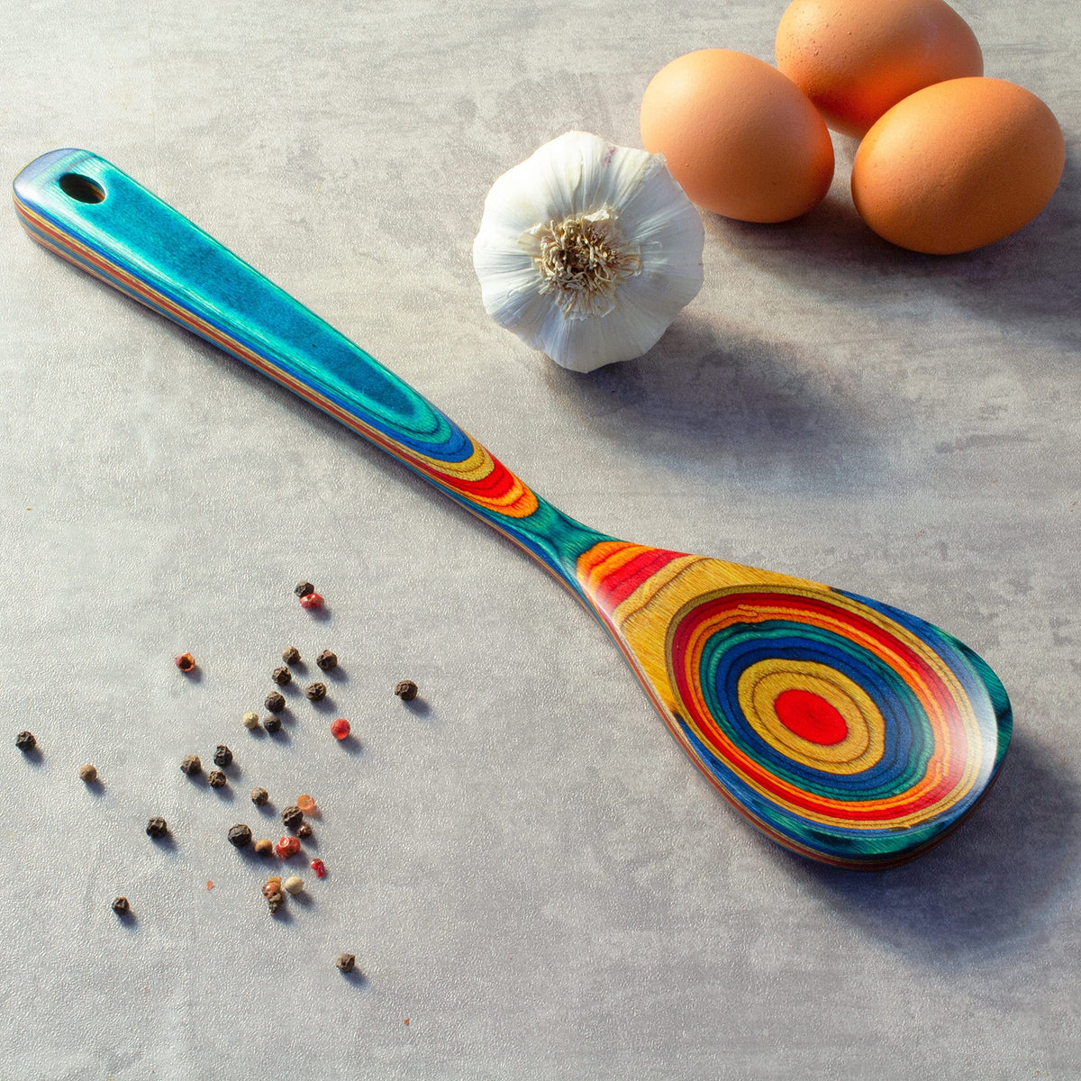 Totally Bamboo Baltique Montego Bay Collection 12-1/2" Wooden Cooking Spoon, Safe for Nonstick